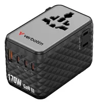 Verbatim Charge 'n' Travel 170W Universalus kelioninis adapteris juodas