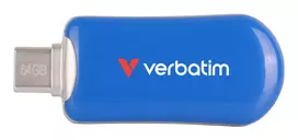 Verbatim Plectra USB-C atmintukas mėlynas 64GB, 64GB, USB Type-C, 3.2 Gen 1 (3.1 Gen 1), 100MB/s, be dangtelio, mėlynas