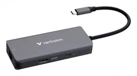 Verbatim USB-C Essentials Multiport Hub 6 prievadų: RJ45, HDMI, USB-C PD, 3 x USB-A 3.2 Gen 1