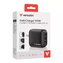 Verbatim GaN 100W universalus greitasis įkroviklis juodas