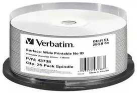Verbatim BD-R SL 25GB 6x Wide Printable 25 vnt. Verpstė