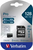 Verbatim Pro 128GB MicroSDXC UHS-I Class 10 atminties kortelė