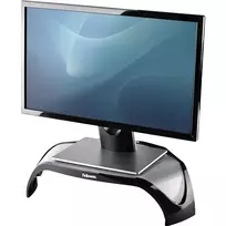 Fellowes kompiuterio monitoriaus stovas su 3 aukščio reguliavimais - Smart Suites monitoriaus pakėlimas - ergonomiškas reguliuojamas monitoriaus stovas - maks. svoris 10 kg / maks. dydis 21 colis - juodas