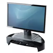 Fellowes reguliuojamas monitoriaus stovas Smart Suites Monitor Riser Plus, 3 aukščio padėtys, iki 10 kg, iki 21 colių, juodas