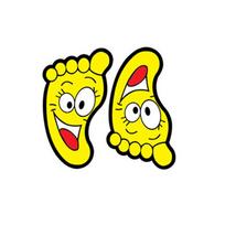 Children Feeted Shape Kindergarten Wall Stickers 2PCS/Set Ladder Footprints Baby Cartoon Cute Popular Home Decoration  Unique S geltona