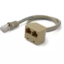 StarTech.com 2 į 1 RJ45 skirstytuvas laidas adapteris - F/M, 10/100Base-T(X), Cat5e, pilkas, PVC, 0,33 m, patinas/patelė