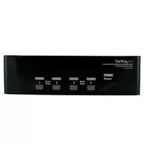 StarTech.com 4 prievadų DVI VGA dviejų monitorių KVM jungiklis su garsu ir USB 2.0 centru
