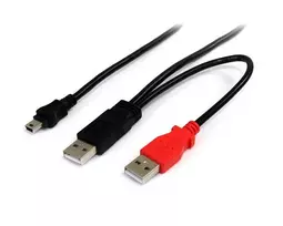 StarTech.com USB Y laidas 1,8 m USB-A į Mini-B išoriniam kietajam diskui