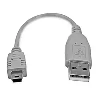StarTech.com 6 colių Mini USB 2.0 laidas – A į Mini B, 0,152 m, USB A, Mini-USB B, USB 2.0, Kištukas/Kištukas, Pilka