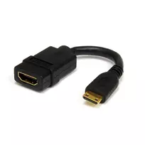 StarTech.com 5 colių Mini HDMI į HDMI adapteris – 4K didelės spartos HDMI adapteris – 4K 30Hz itin didelės raiškos HDMI adapteris – HDMI 1.4 – paauksuotos jungtys – UHD Mini HDMI adapteris 4K – juodas