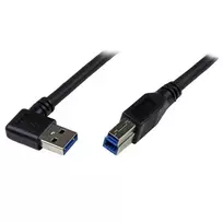 StarTech.com 1m juodas SuperSpeed USB 3.0 laidas – stačiu kampu A į B, vyriškas/vyriškas