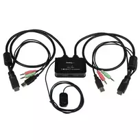 StarTech.com 2 prievadų USB HDMI KVM jungiklis su garsu ir nuotoliniu valdymu – maitinamas per USB
