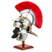 Romėnų raudonas Crest Centurion galų kalvio šalmas gladiatoriams, kariams, LARP'eriams