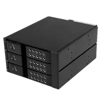 StarTech.com 3 vietų aliumininis bekrepšelis karšto keitimo mobilusis rėmas su pagrindine plokšte 3,5 inch SAS II/SATA III - 6Gbps HDD