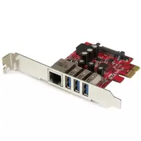 StarTech.com 3 prievadų PCI Express USB 3.0 kortelė + Gigabit Ethernet