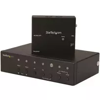 StarTech.com kelių įėjimų HDBaseT prailgintuvas su įmontuotu jungikliu – DisplayPort, VGA ir HDMI per CAT5e arba CAT6 – iki 4K