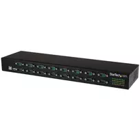 StarTech.com USB į serijinį adapterių centras, 16 prievadų, USB 2.0 Type-B, RS232, 480Mbit/s, juodas, plieninis, 36 W