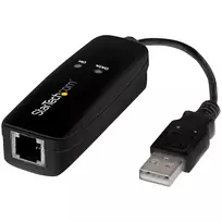 StarTech.com USB 2.0 Fax Modemas - 56K Išorinis aparatinės įrangos rinkimo V.92 modemas / Dongle / Adapteris - Kompiuterio / nešiojamojo kompiuterio faksmodemas - USB į telefono lizdą - USB duomenų modemas - Tinklo faksas / CMR / POS