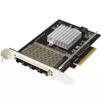 „StarTech.com“ keturių prievadų 10G SFP+ tinklo plokštė – Intel XL710 atvira SFP+ konverguota adapterė – PCIe 10 gigabitų Ethernet serverio NIC – 10GbE šviesolaidinė LAN kortelė – Dell PowerEdge HPE ProLiant