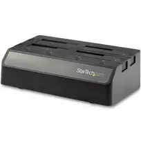 StarTech.com 4 lizdų USB į SATA kietųjų diskų dokas, USB 10Gbps, išorinis 2,5 colio ir 3,5 colio SSD / HDD dokas, SATA III, karštas keitimas, įkrovimas iš viršaus