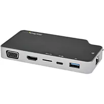 StarTech.com USB-C kelių prievadų adapteris – USB-C į 4K HDMI arba VGA vaizdo išvestį su 100 W PD perdavimu, 2 prievadų 10Gbps USB šakotuvas, MicroSD, GbE – USB 3.1 Gen 2 Type-C mini/kelioninis dokas