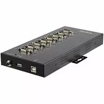 StarTech.com 8 prievadų nuoseklusis USB-RS232/RS485/RS422 adapteris – pramoninis USB 2.0 į DB9 keitiklis, IP30, montuojamas ant DIN bėgio, metalinis, 15kV ESD apsauga