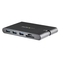 StarTech.com USB-C kelių prievadų adapteris – USB Type-C mini dokas su HDMI 4K arba VGA 1080p vaizdu, 100W PD, 3 prievadų USB 3.0 centras, GbE, SD ir microSD – nešiojamojo kompiuterio kelioninis dokas