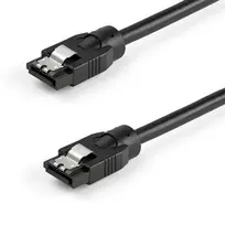 StarTech.com 0,6 m apvalus SATA kabelis, 0,6 m, SATA III, SATA 7 kontaktų, SATA 7 kontaktų, Kištukas/Kištukas, Juodas