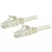 StarTech.com 1,5 m CAT6 Ethernet kabelis baltas CAT 6 Gigabit Ethernet laidas - 250MHz 100W PoE RJ45 UTP tinklo/jungiamasis laidas su apsauga nuo užkabinimo ir įtempimo mažinimu, individualiai išbandytas