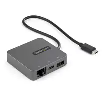 StarTech.com USB-C kelių prievadų adapteris – USB 3.1 Gen 2 Type-C mini dokas – USB-C į 4K HDMI arba 1080p VGA vaizdą – 10Gbps USB-A, USB-C, GbE – nešiojamas kelioninis nešiojamojo kompiuterio dokas – veikia su Thunderbolt 3