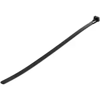 StarTech.com 10 colių (25 cm) daugkartinio naudojimo kabelių raiščiai – 7 mm pločio, 65 mm ryšulio skersmuo, 22 kg tempimo stiprumas, atsegami nailoniniai raiščiai, vidaus / lauko, 94V-2 / UL sertifikuoti, 100 vnt. pakuotė – juodi