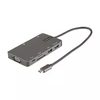 StarTech.com USB-C kelių prievadų adapteris - HDMI 4K 30Hz arba VGA kelioninis dokas - 5Gbps USB 3.0 šakotuvas (USB A / USB C prievadai) - 100W Power Delivery - SD/MicroSD - GbE - 30cm laidas - USB-C mini dokas