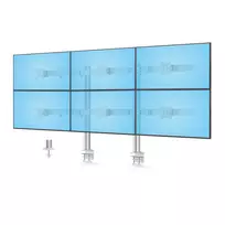 StarTech.com šešių monitorių stovas su skersiniu, iki 32 colių ekranams, 8 kg vienam, dviejų kolonų, C-spaustuvas/įvorė, reguliuojamas aukštis
