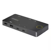 StarTech.com 2 prievadų USB-C KVM jungiklis, vienas 4K 60Hz HDMI monitorius, dvigubi 100W maitinimo perdavimo prievadai, maitinamas iš magistralės, suderinamas su USB Type-C/USB4/Thunderbolt 3/4 – mažas formos faktorius