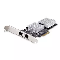 StarTech.com 2 prievadų 10GbE PCIe tinklo adapterio kortelė, skirta PC/serveriams, šešių greičių PCIe Ethernet kortelė su Jumbo Frame palaikymu, NIC/LAN sąsajos kortelė, 10GBASE-T ir NBASE-T