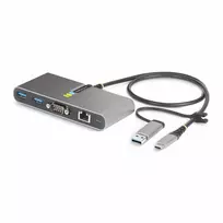 StarTech.com 2 prievadų USB-C šakotuvas su Ethernet ir RS-232, prisegtas USB-C į USB-A adapteris, 100W PD perdavimas, 2x USB-A 5Gbps, Gigabit Ethernet, RS232 Serial (FTDI)