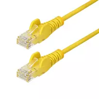StarTech.com 2,5 m geltonas plonas CAT6 eterneto kabelis, be užkabinimų, 100W PoE, UTP, LSZH, 28AWG gryna varinė viela, plonas RJ45 tinklo jungiamasis laidas su įtempimo mažinimo elementais, individualiai išbandytas