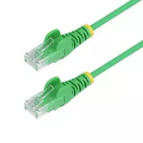 StarTech.com 2 m žalias plonas CAT6 eterneto kabelis, be užkabinimų, 100W PoE, UTP, LSZH, 28AWG gryna varinė viela, plonas RJ45 tinklo pataikymo laidas su įtempimo mažinimo elementais, individualiai išbandytas