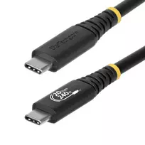 StarTech.com 2 m USB4 laidas, 20Gbps, USB-IF sertifikuotas USB-C, 240 W PD EPR, 4K 120 Hz DP 1.4, TPE apvalkalas, juodas