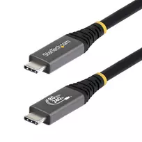 StarTech.com USB4 laidas 1,5 m (5 pėdos), 80Gbps, USB-IF sertifikuotas USB-C laidas, 240 W PD, 8K 120Hz/4K 240Hz DP2.1 DP80, TPE apvalkalas, suderinamas su Thunderbolt 4 - juodas USB-C laidas