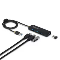 StarTech.com 4 prievadų USB-A šakotuvas, 5Gb/s, maitinamas iš USB, USB-A į 4x USB-A mini šakotuvas, 61 cm laidas, PCR plastikas, nešiojamas