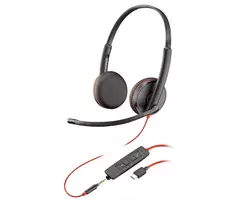 Ausinės POLY Blackwire C3225 Stereo USB-C laidinės biurui ir skambučių centrui
