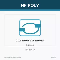 HP Poly CCX 400 USB-A į USB-A laidas (5 vnt.), 190 mm, 210 mm, 55 mm, 300 g, Kinija