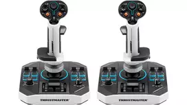 Dviguba valdymo lazda Thrustmaster Sol-R 2 HOSAS Space Sim Duo – laidinis USB Type-C, analoginis/digitalinis, juoda/balta