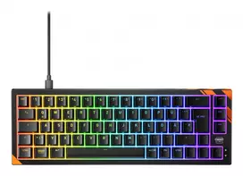 Mechaninė žaidimų klaviatūra Cherry K5 Pro TMR Compact — 65% išdėstymas, QWERTZ, RGB foninis apšvietimas, USB laidas, 2 m, juoda/oranžinė