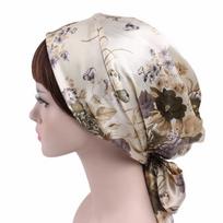 Women Silk Satin Cap Night Sleep Cap Hair Bonnet Hat Head Cover Satin Turban Headscarf Adjustable Ladies Long Hair Care Bonnet