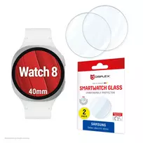 Apsauginis stiklas e.v.i. Displex 9H Glass Galaxy Watch 8 40mm, 2 vnt., itin plonas, be rėmelio, nuo pirštų atspaudų