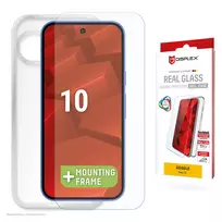 Grūdintas stiklas Google Pixel 10 su dėklu e.v.i. (DISPLEX Real Glass + Case)