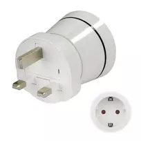 Hama 00223433 kištukinis adapteris Type G (JK) į Type C (Euro) + Type F baltas