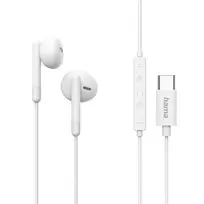 Hama Classy ausinės laidinės į ausį Skambučiai/Muzika USB Type-C balta